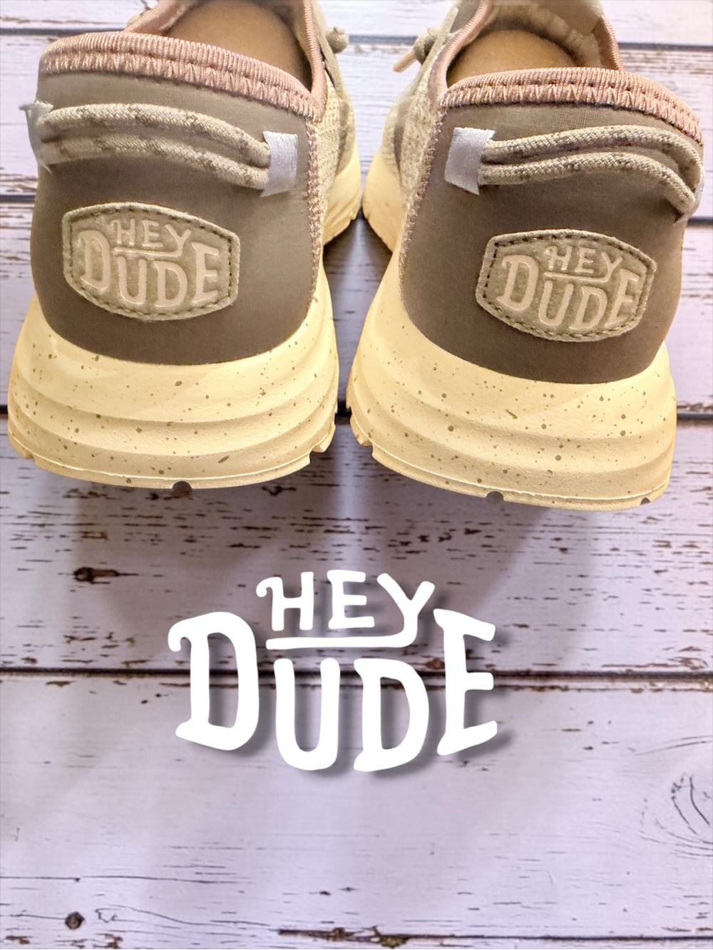 Hey Dude Knit Slip-On Sneakers in Light Gray and Blush Trim - Picture 5 of 11